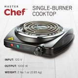 MASTER Chef Single Burner Hot Plate, Black, 1000W