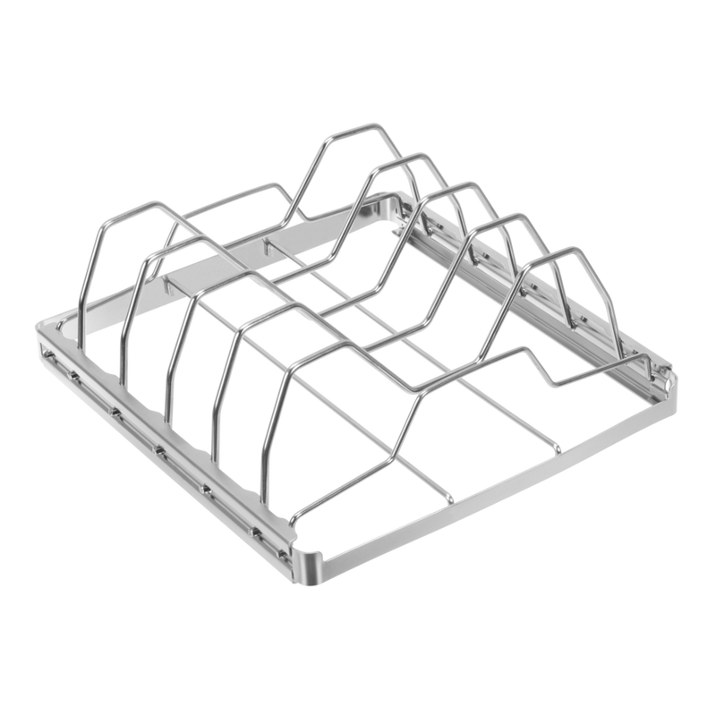 MASTER Chef Stainless Steel Folding BBQ Rib Rack/Roasting Stand, Holds 4 Full Racks of Ribs B9