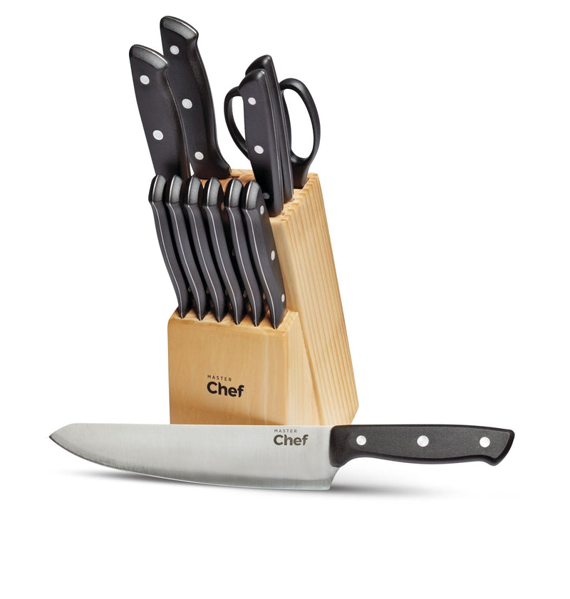 MASTER Chef Stainless Steel Knife Block & Kitchen Starter Kit, Ergonomic Grip, 22-pc I6