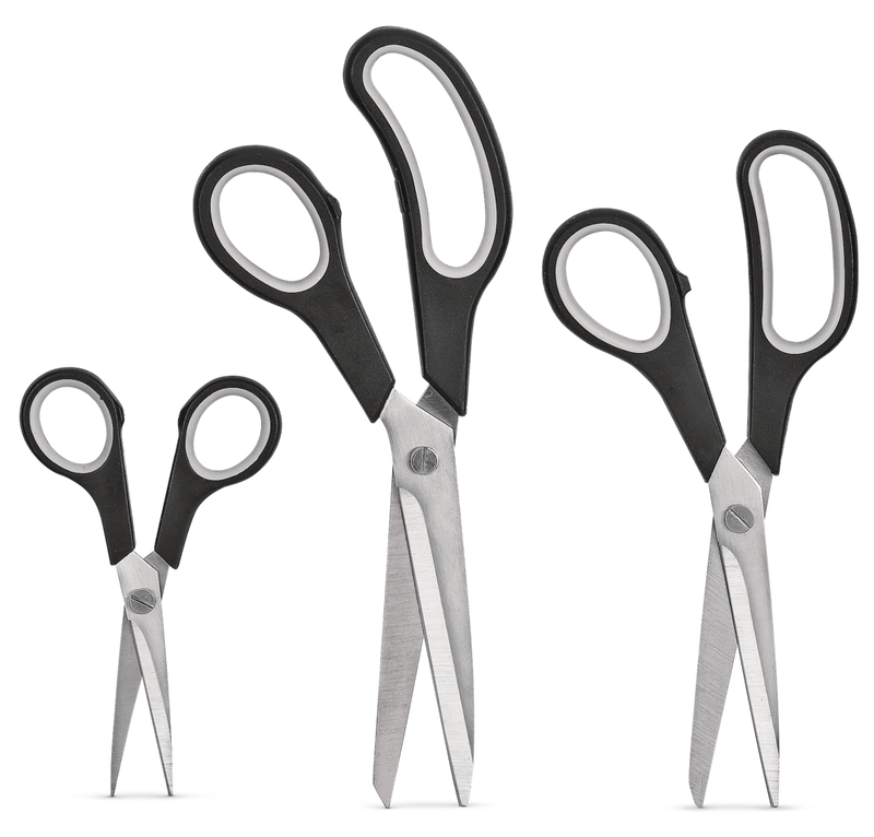 MASTER Chef Stainless Steel Scissor Set, Ergonomic Grip, 3-pc T6