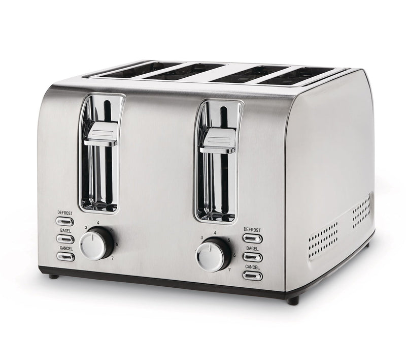 MASTER Chef Stainless Steel Toaster with 3 Settings, 4-Slice H7