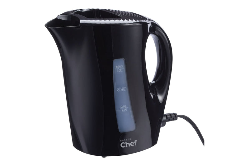 MasterChef Corded Kettle with Water Gauge, Black, 1-L N1