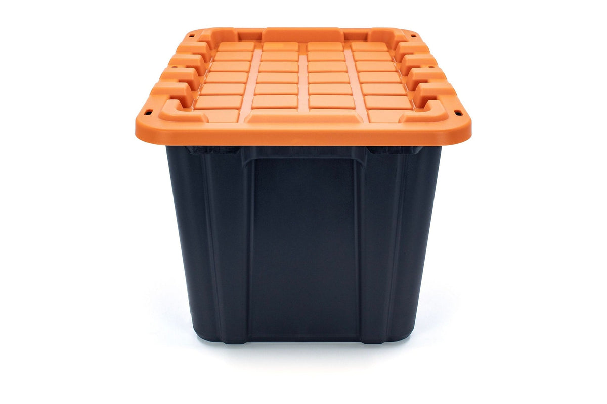 Mastercraft 102-L Heavy-Duty Orange/Black Storage Tote
