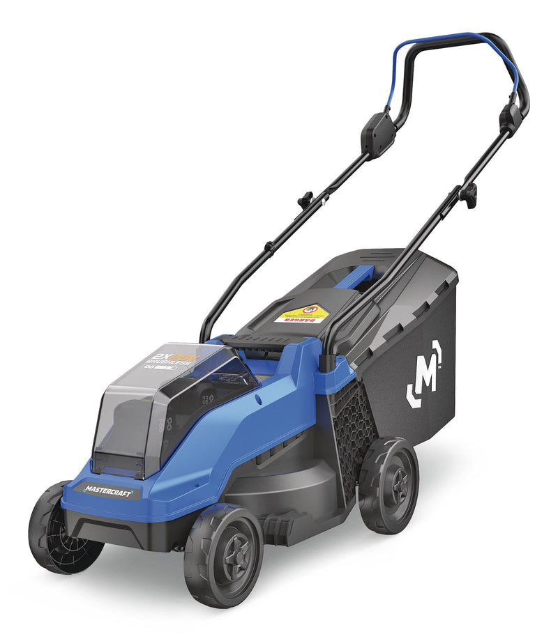 Mastercraft 2 x 20V Cordless 14-in Brushless Push Lawn Mower Kit with 2 PWR POD 4 Ah Batteries and Charger J3