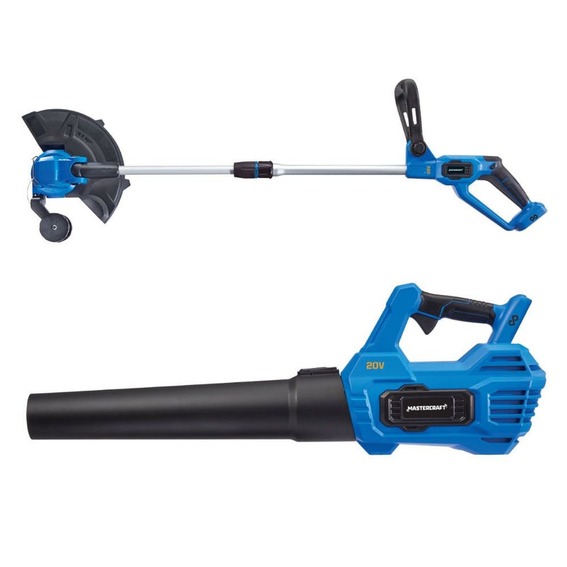Mastercraft 20V Cordless 12" String Trimmer and 370CFM Blower Combo Kit with PWR POD 2 Ah Battery and Charger S5