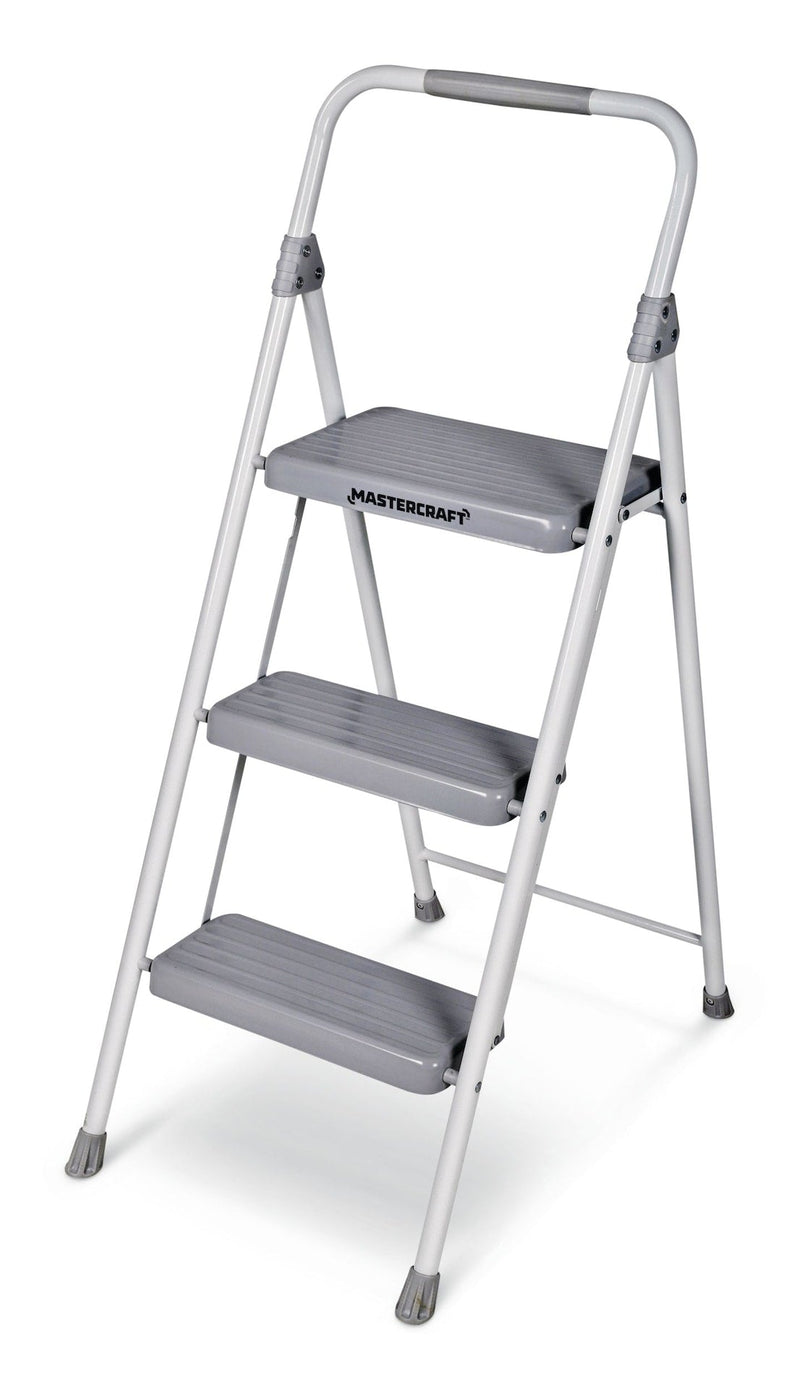 Mastercraft 3-Step Metal Folding Step Stool, 225-lb, 3.2 ft D3