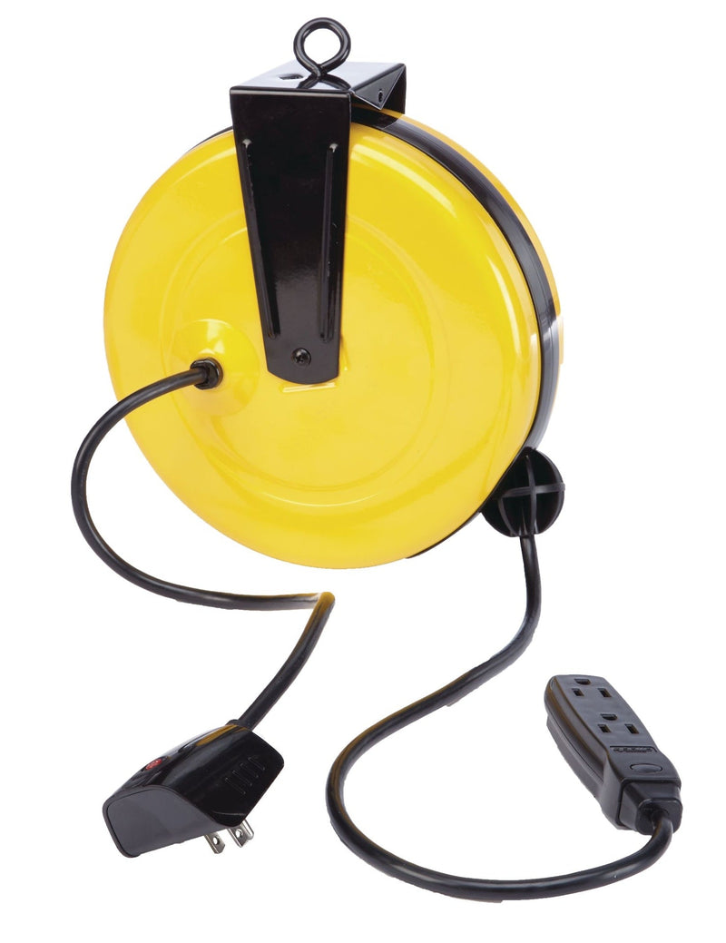 Mastercraft 30-ft 16/3 Retractactabe Extension Cord Reel with 3 Grounded Outlets E1