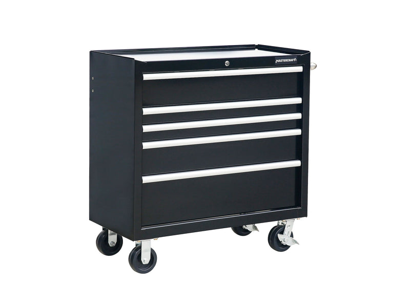 Mastercraft 5-Drawer Powder-Coated Steel Tool Cabinet, Black, 36-in W4