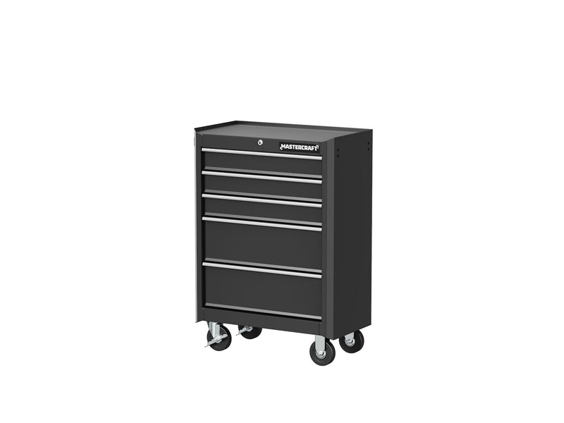 Mastercraft 5-Drawer Tool Storage Cabinet, Black, 24-in Q3