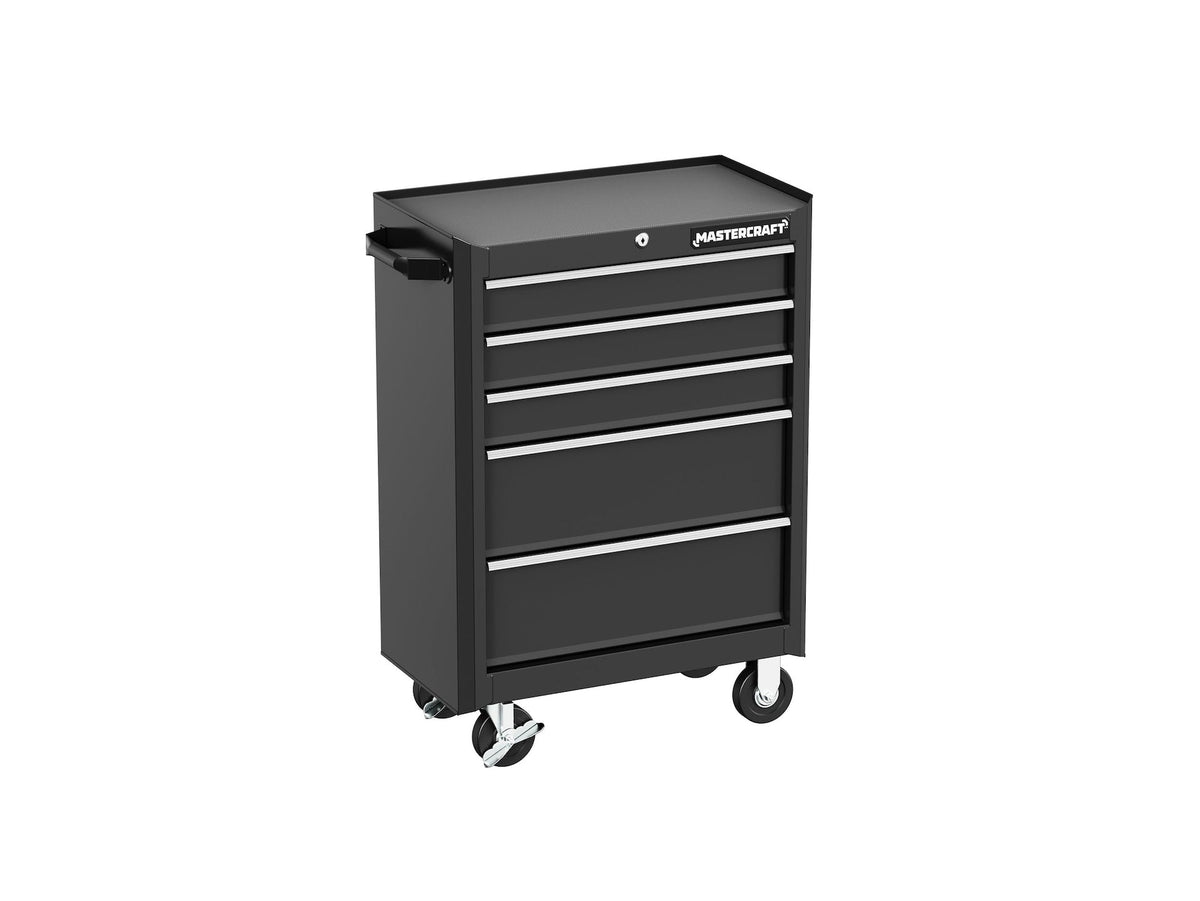 Mastercraft 5-Drawer Tool Storage Cabinet, Black, 24-in