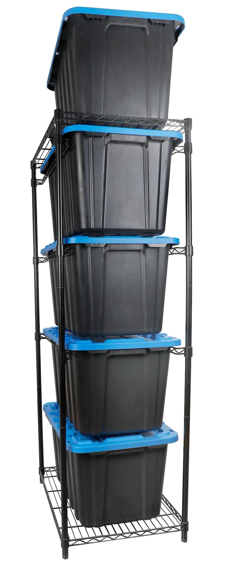 Mastercraft 5-Tier Steel Tote Storage Rack, Black, Totes Not Included U4