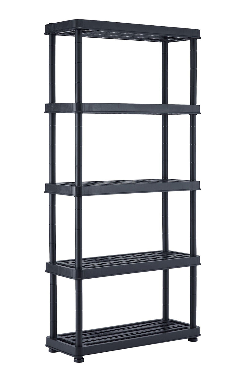 Mastercraft Adjustable 5-Shelf Resin/ Plastic Storage Rack/ Shelving Unit, 36 x 14 x 72-in L3