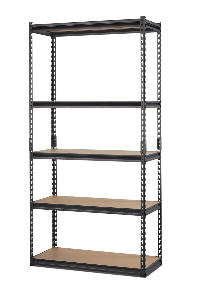 Mastercraft Adjustable 5-Shelf Steel Metal & Wood Storage Rack / Shelving Unit, 36 x 16 x 72-in O4