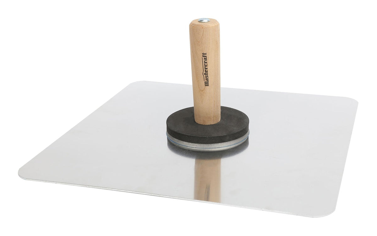Mastercraft Aluminum Hawk, with Wooden Handle, Plaster & Drywall Tool, 13 x 13-in