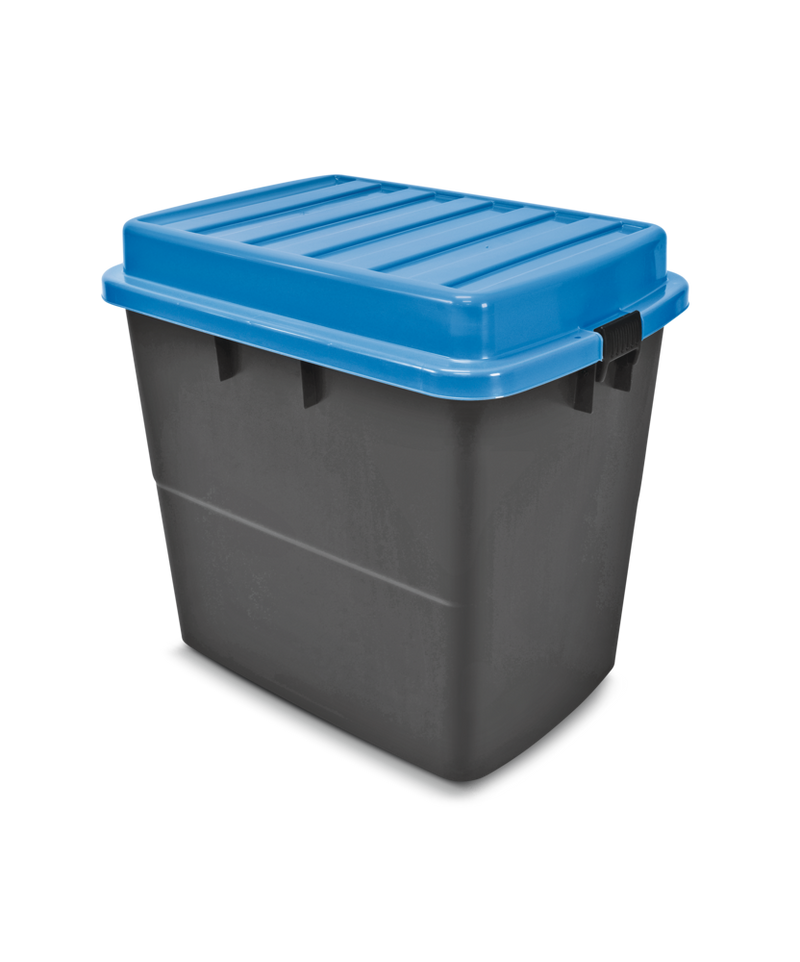 Mastercraft Heavy Duty Storage Box with Wheels and Latched Lid, 210-L, Black/Blue L9
