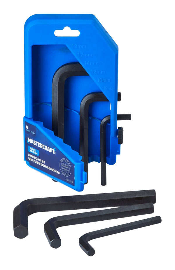 Mastercraft Jumbo Hex Key Set/Allen Wrench Set, Metric, High Quality Cr-V Steel, 6-pc T2