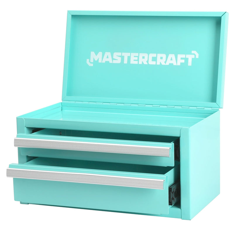 Mastercraft Mini Toolbox with 2 Drawers, Aqua U3