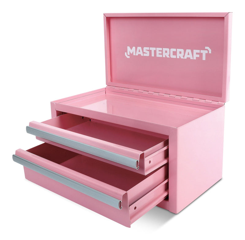 Mastercraft Mini Toolbox with 2 Drawers, Pink G0