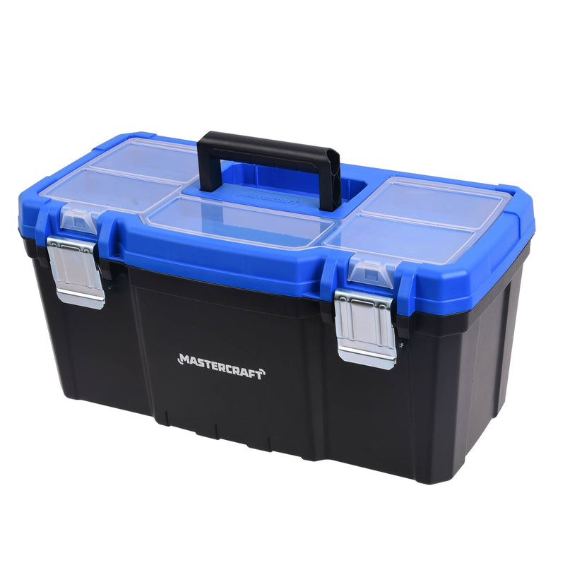 Mastercraft Portable Plastic Tool Box with Removable Tray & Tray Top, Blue, 19-in, Mastercraft Jumbo Hex Key Set/Allen Wrench Set, Metric, High... J6