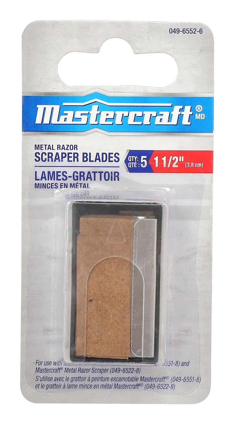 Mastercraft Replacement Razor Blades For Glass & Surface Scraper Tool, 1-1/2-in, 5-pk J0