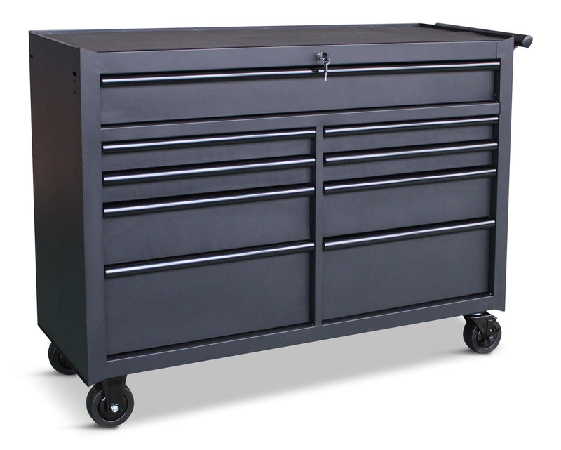 Mastercraft Rolling Tool Storage Cabinet with 9 Drawers, Black, 52-in I2