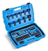 Mastercraft Socket Set, 122-pc, SAE/Metric, CRV, Black Steel Finish