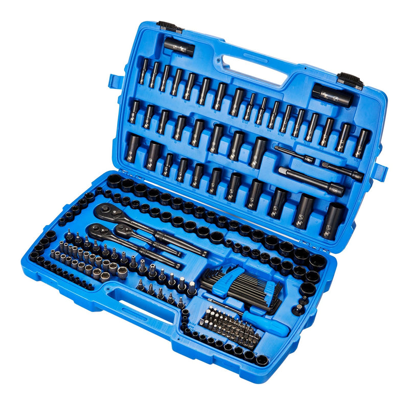Mastercraft Socket Set, 229-pc, SAE / Metric, CRV, Black Steel Finish K2