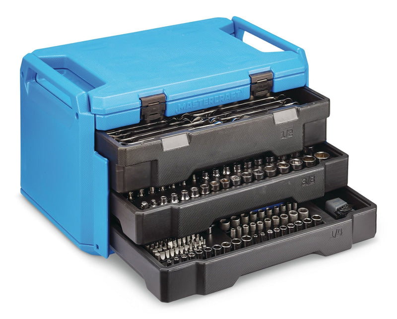 Mastercraft Socket Set, 270-pc, SAE / Metric, CRV, Nickel-Chrome Plating O3