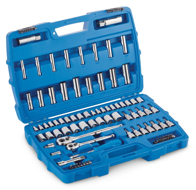 Mastercraft Socket Set, 95-pc, SAE / Metric, CRV, Nickel-Chrome Plating W1
