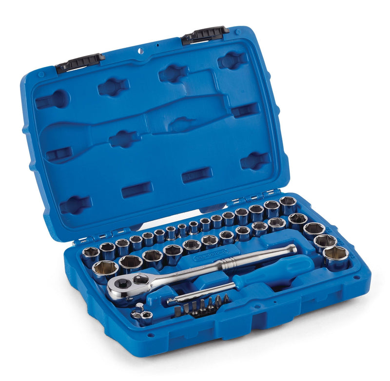 Mastercraft Socket Set, SAE / Metric, CRV, Nickel-Chrome Plating, 41-pc G1