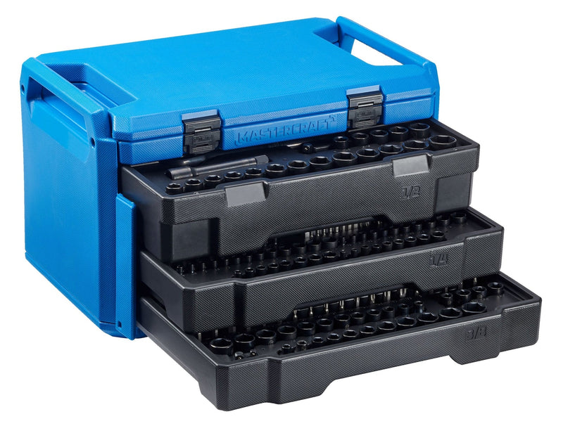 Mastercraft Socket Set, SAE/Metric, CRV, Black Steel Finish, 260-pc V4