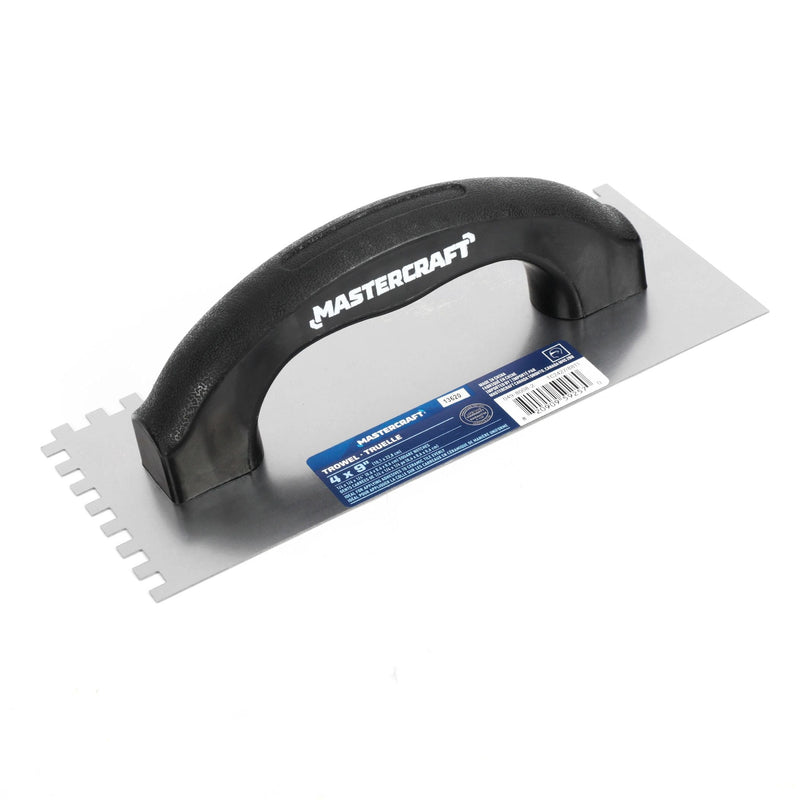 Mastercraft Steel Square-Notch Adhesive Trowel For Ceramic Tile & Flooring A6