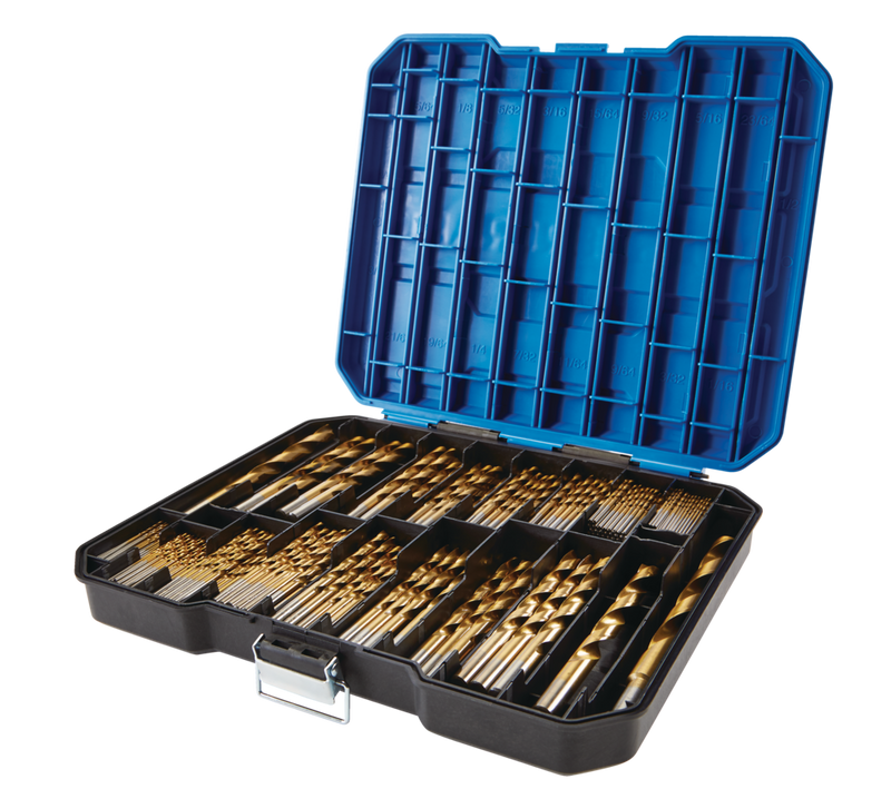 Mastercraft Titanium Drill Bit Set for Wood, Metal, Plastic, 230-pc D9