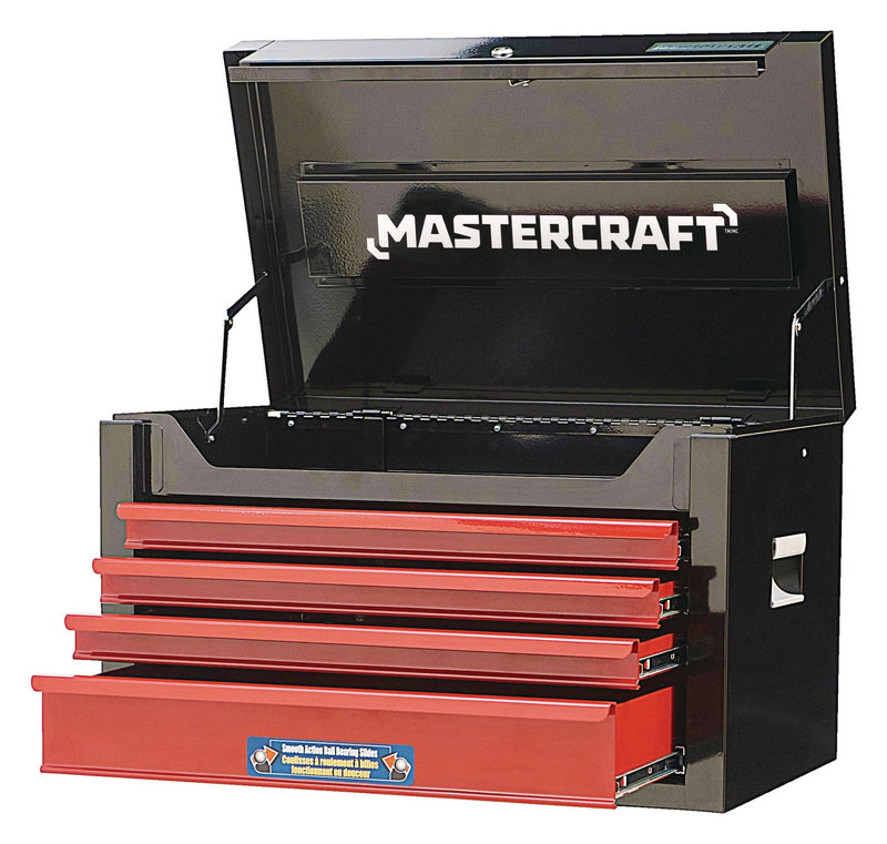 Mastercraft Tool Chest with 4 Drawers, Black & Red, 26-in L4