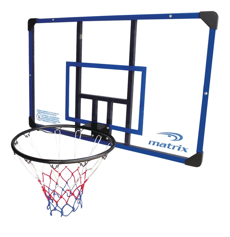 Matrix Deluxe Outdoor Basketball Backboard Hoop & Net with Wall Mount, 44-in W6