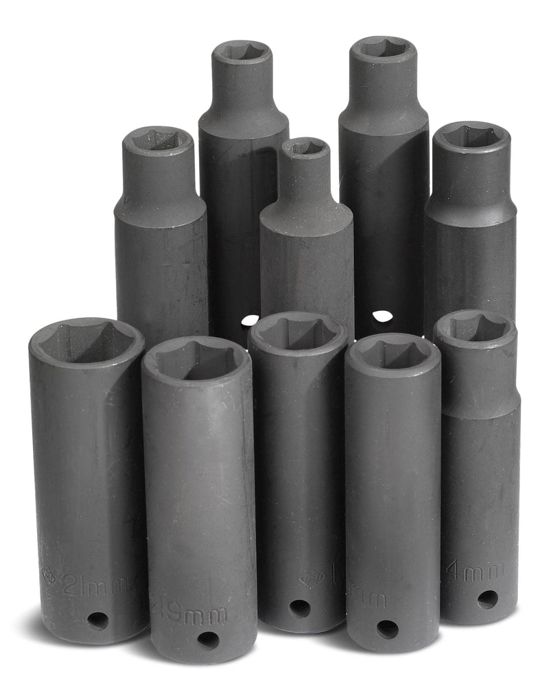 MAXIMUM 1/2-in Drive Deep Impact Socket Set, Metric, 10-pc P9