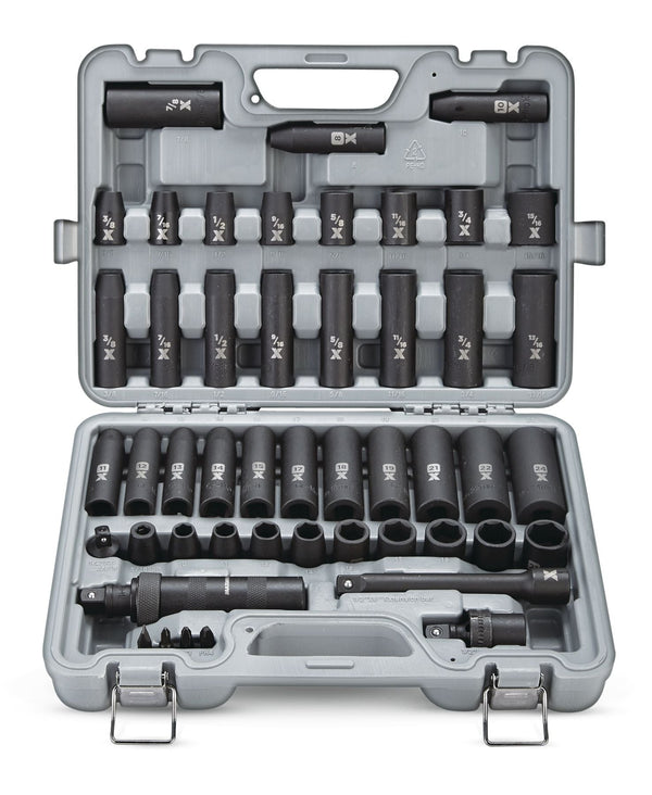 MAXIMUM 1/2-in Drive Professional Grade Impact Socket Set, 48-pc, CRMO G8