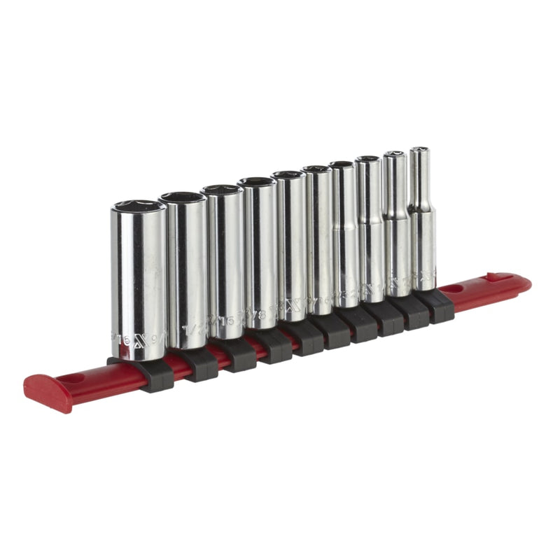 MAXIMUM 1/4-in Drive Deep Socket Set 10-pc, CRV, Nickel-Chrome Plating M3