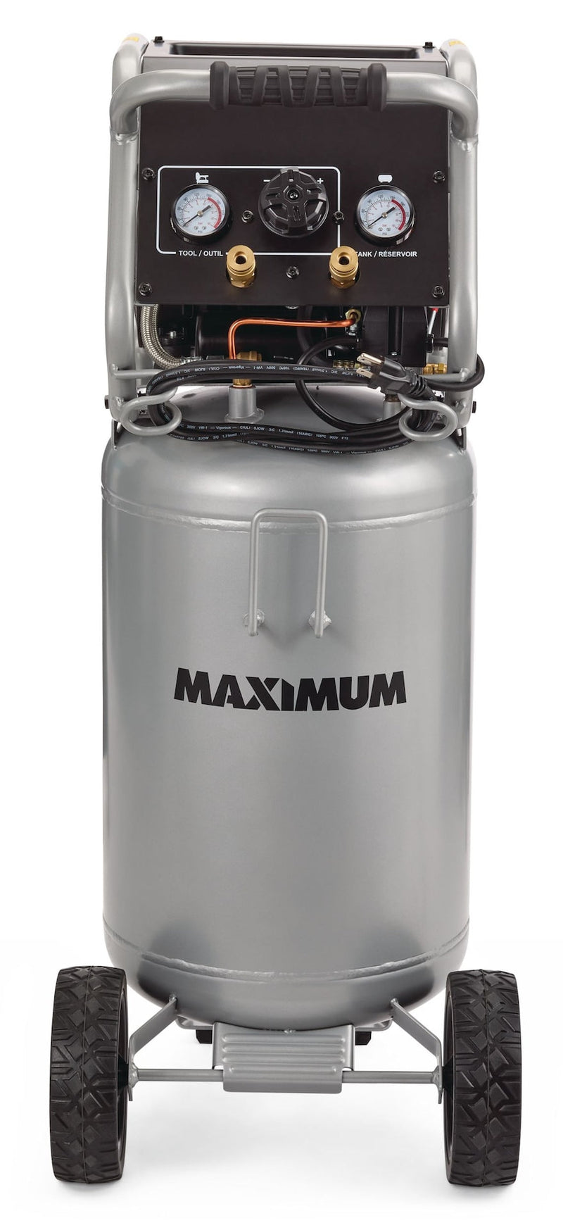 MAXIMUM 15-Gallon Oil-Free Quiet Portable Vertical Air Compressor with Top Tray M9