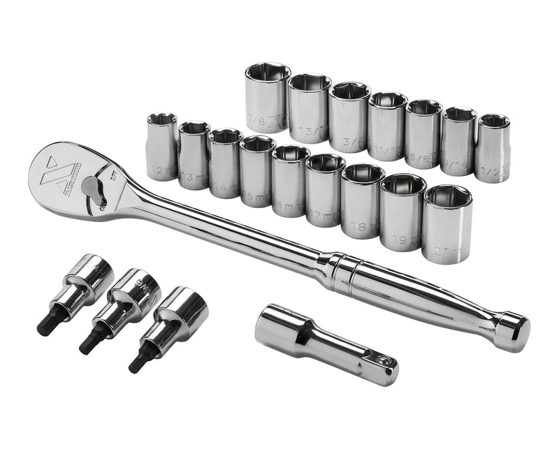 MAXIMUM 21 Piece 1/2" Drive Metric Socket Set K9