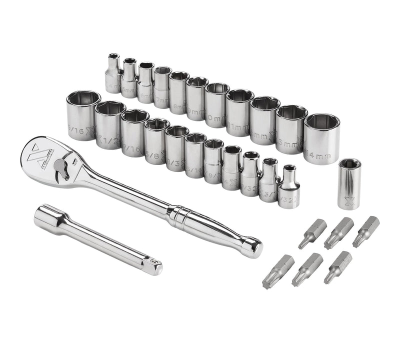 MAXIMUM 31 Piece 1/4" Drive Metric Socket Set Q1