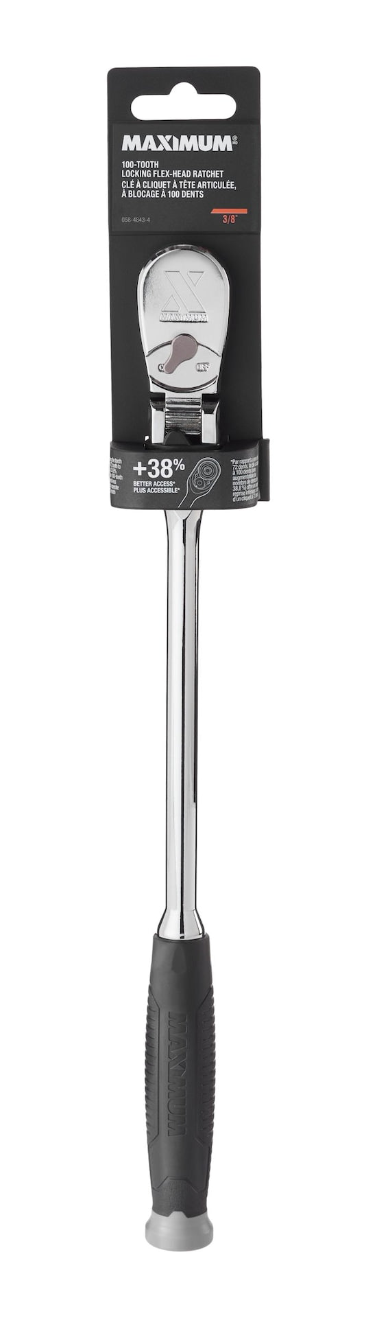 MAXIMUM 3/8" Drive Comfort Grip Locking Flex Head Ratchet E0