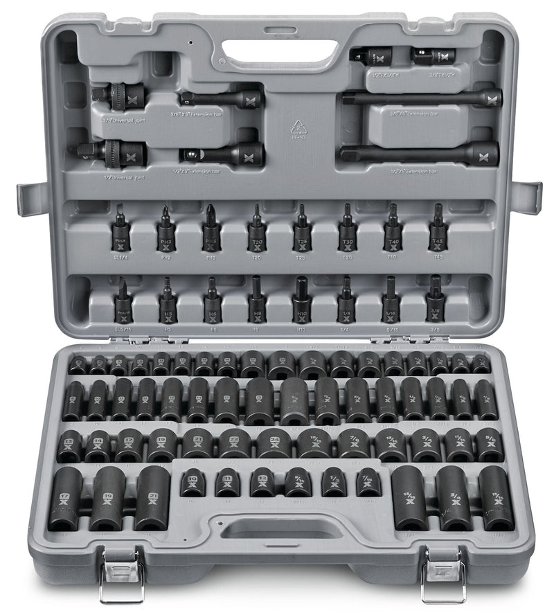 MAXIMUM 3/8-in & 1/2-in Drive Professional Grade Impact Socket Set, 83-pc, CRMO J2