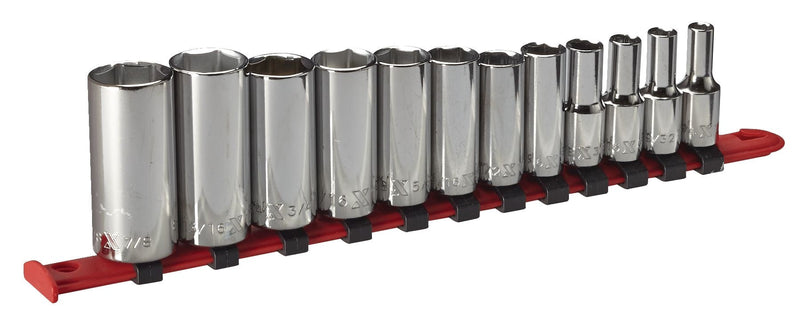 MAXIMUM 3/8-in Drive Deep Socket Set 12-pc, SAE, CRV, Nickel-Chrome Plating U8