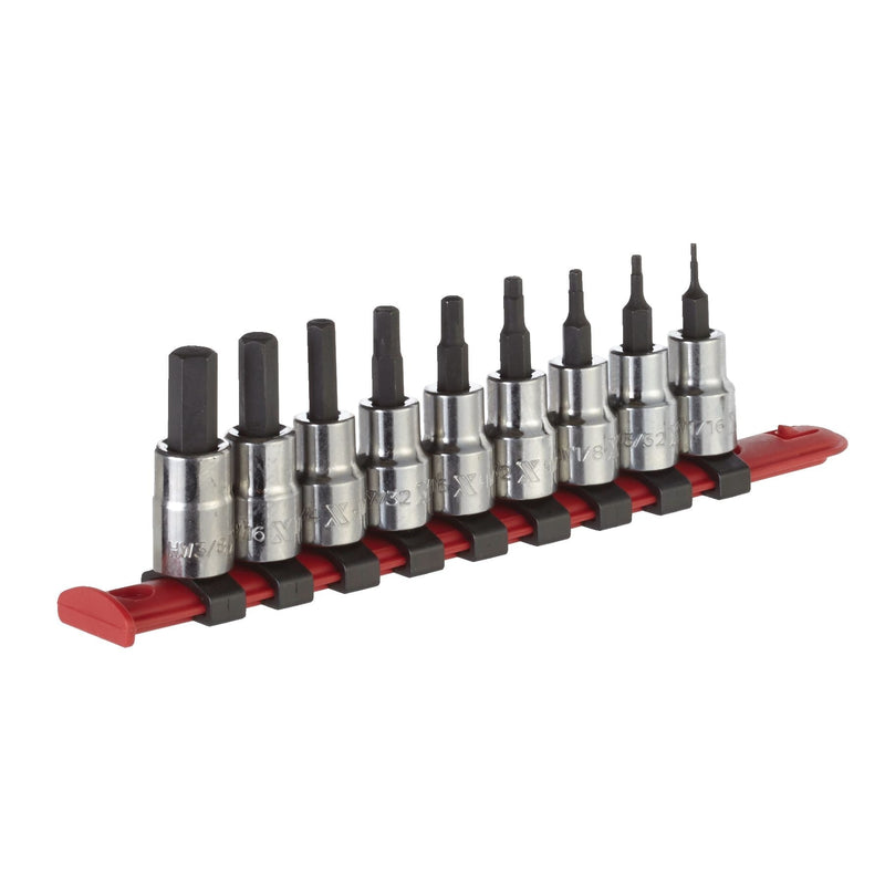 MAXIMUM 3/8-in Drive Hex Bit Socket Set, Chrome-Plated, 9-pc, SAE K6