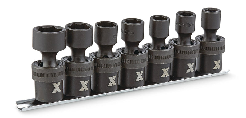 MAXIMUM 3/8-in Drive Swivel Impact Socket Set, 7-pc, Metric, CRMO G6