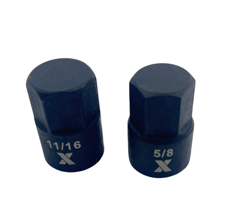 MAXIMUM 9 Piece Impact Stubby Bit Socket Rail Hex SAE F6