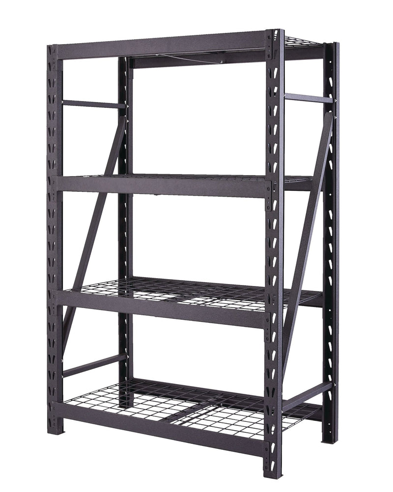 MAXIMUM Adjustable 4-Shelf Heavy Duty Steel Metal Storage Rack / Shelving Unit, 48 x 24 x 72-in G8