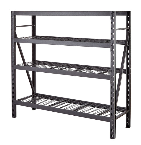 MAXIMUM Adjustable 4-Shelf Heavy Duty Steel Metal Storage Rack / Shelving Unit, 77 x 24 x 72-in S2