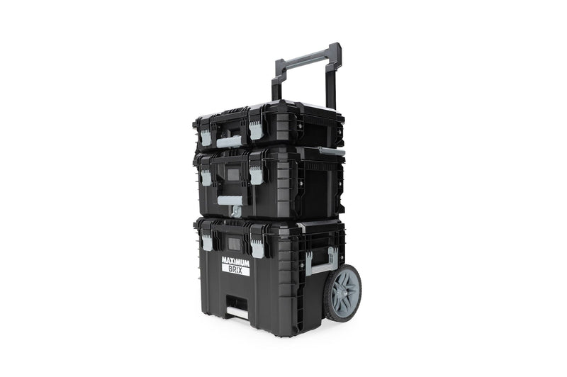 MAXIMUM Brix Modular Portable Toolbox/Tool Storage System with Wheels, IP65, 23-in x 19-in x 33-in, 3-pc V4